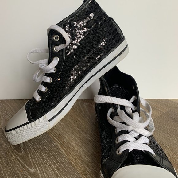 Shoes - Sequin High Top Sneakers